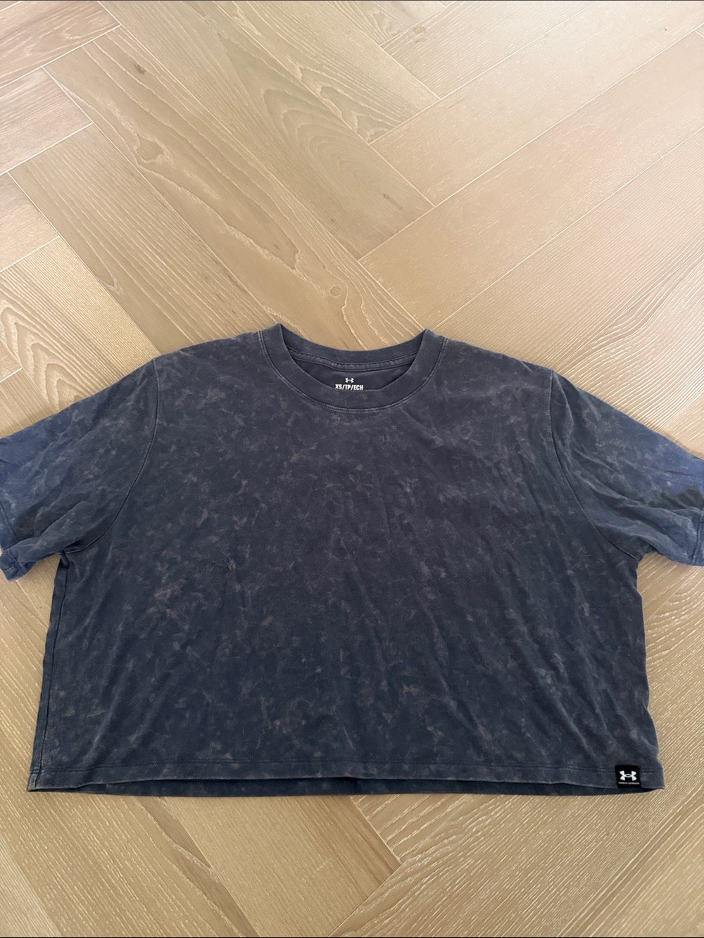 Under Armour Blue Washed Crew Neck Crop T‑Shirt